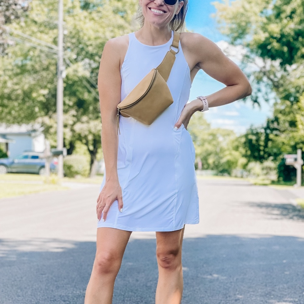 All in Motion One Piece Athletic Dress Built in Shorts White Size XS